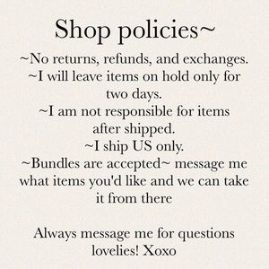 Hi these are my shop policies🥰